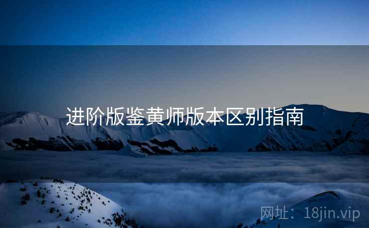 进阶版鉴黄师版本区别指南