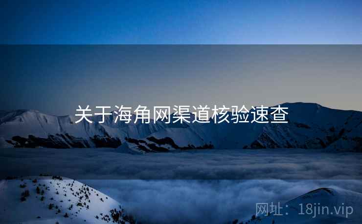 关于海角网渠道核验速查
